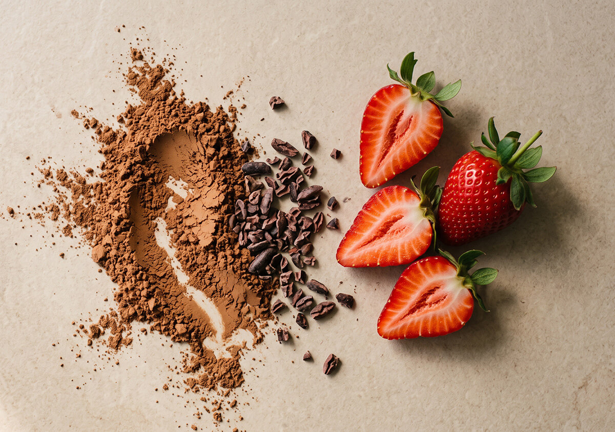 proteína de cacao y fresa real